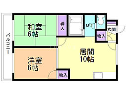 メゾン16条 2LDKの間取図画像