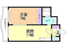 メゾンエクセル 1LDKの間取図画像