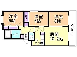 ベルサジュノン 3LDKの間取図画像