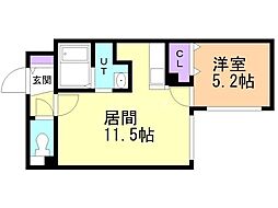 札幌市東区北十三条東12丁目マンション 1LDKの間取図画像