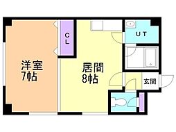 パレスオズ 1DKの間取図画像