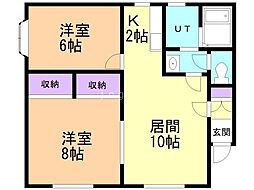 レジデンスもとまち 2LDKの間取図画像