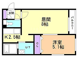 グランメール元町駅北 1LDKの間取図画像