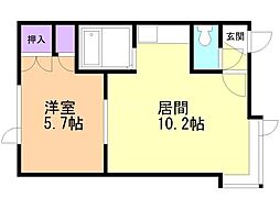 レジェンドコート 1LDKの間取図画像