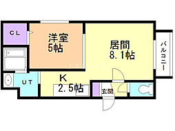 グランメールファースト 1LDKの間取図画像