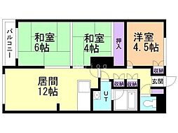 ド・ミール赤坂 3LDKの間取図画像