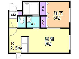 ポラリス元町 1LDKの間取図画像