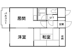 コーポ727 2DKの間取図画像