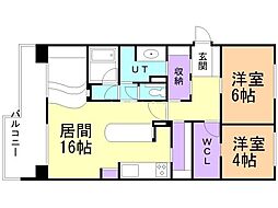 ハウスオブリザあかしや公園弐番舘 2LDKの間取図画像