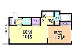 リヴェール 1LDKの間取図画像