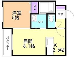 MTGARDENEAST 1LDKの間取図画像