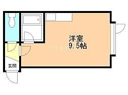 瀬比亜館北14条 ワンルームの間取図画像