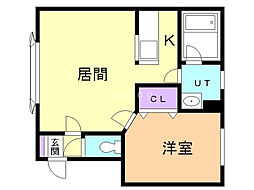 A.Y7番館 1LDKの間取図画像