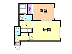 ルミエール栄町南 1LDKの間取図画像