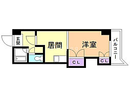 オリエントレジデンス 1DKの間取図画像