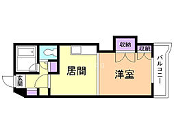 オリエントレジデンス 1DKの間取図画像