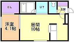 フェリオ146 1LDKの間取図画像
