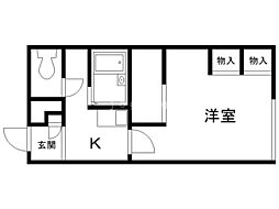 レオパレスフリーダ北50条 1Kの間取図画像