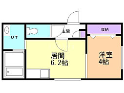 シャトージュネス 1DKの間取図画像