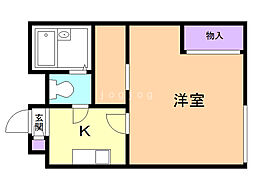 レオパレスエスポワール 1Kの間取図画像