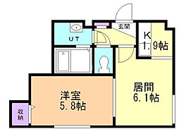 トップハウス19 1LDKの間取図画像