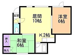 ファーストプレイス 2LDKの間取図画像