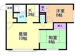 イースト40 2LDKの間取図画像
