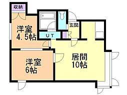 ルミエール有明館 2LDKの間取図画像