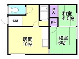 コーポ菅原 2LDKの間取図画像