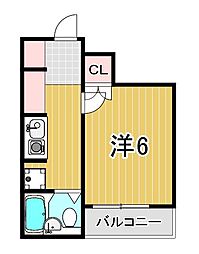 ハイツマツセ 2階1Kの間取り