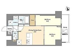 ドゥーエ浅草 2LDKの間取図画像
