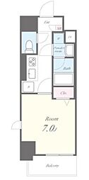 イートアパートメントヴェリタス 1SKの間取図画像