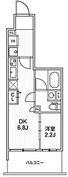 リテラス南千住サウス 1DKの間取図画像