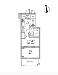 ルネサンスコート浅草 2Kの間取図画像