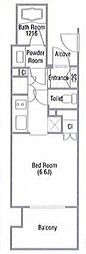 クレストコート吾妻橋レジデンス 1Kの間取図画像