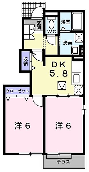 ブリッサジツモンA 101｜愛媛県西条市樋之口(賃貸アパート2K・1階・42.77㎡)の写真 その3