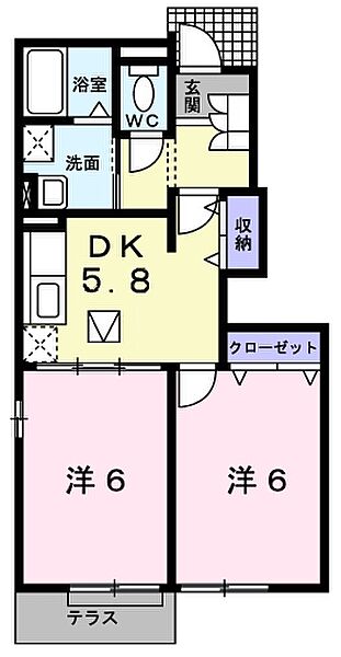 ブリッサジツモンA 103｜愛媛県西条市樋之口(賃貸アパート2K・1階・42.77㎡)の写真 その3
