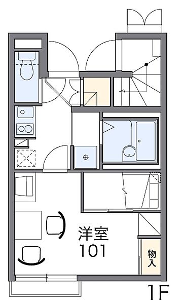 レオパレス片山 107｜愛媛県今治市片山4丁目(賃貸アパート1K・1階・21.65㎡)の写真 その3