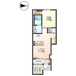 サンパレス角田 1LDKの間取図画像