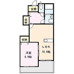 セレーナ 1LDKの間取図画像