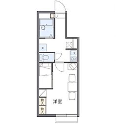 レオパレスプレジデント 1Kの間取図画像