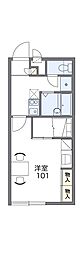 レオパレスリバーサイド小泉 1Kの間取図画像