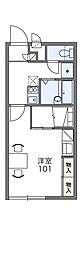 レオパレスめるすぃー 1Kの間取図画像