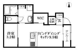 Sentia南吉田 1LDKの間取図画像