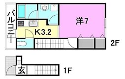 I・SGarden北条駅前 1Kの間取図画像