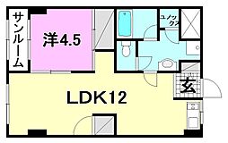 第3森ビル 1LDKの間取図画像