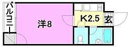 F愛光マンション 1Kの間取図画像
