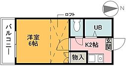 アチェロ 1Kの間取図画像