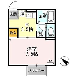 メゾン・ミツワ 1Kの間取図画像
