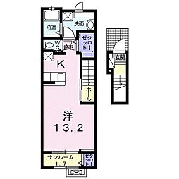 ルミナス今治4 ワンルームの間取図画像